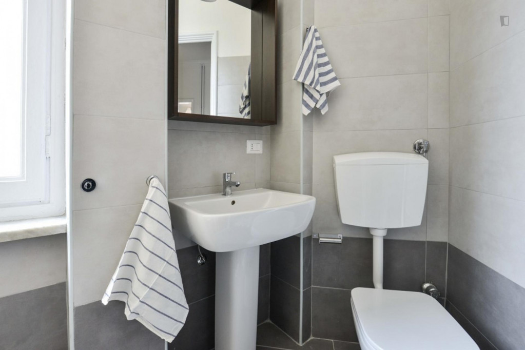 Stunning double bedroom with balcony in Barriera di Milano area