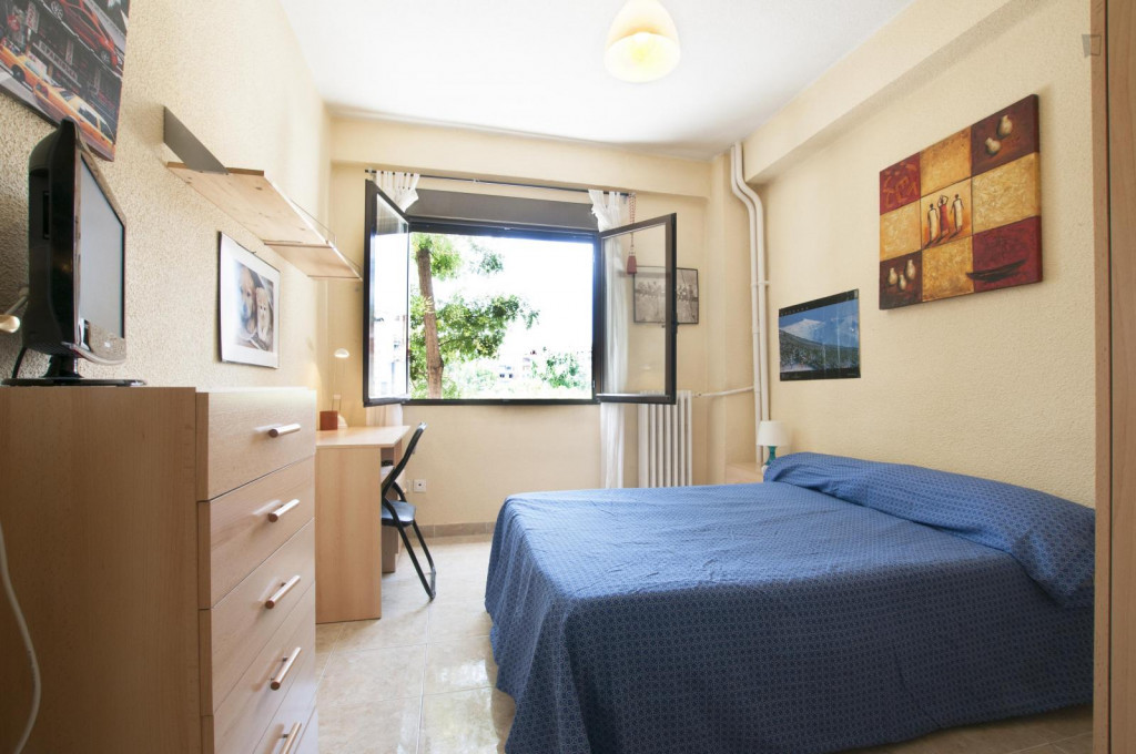 Double bedroom in 6-bedroom apartment in riverside Imperial - Madrid - chambre - ImmoJeune
