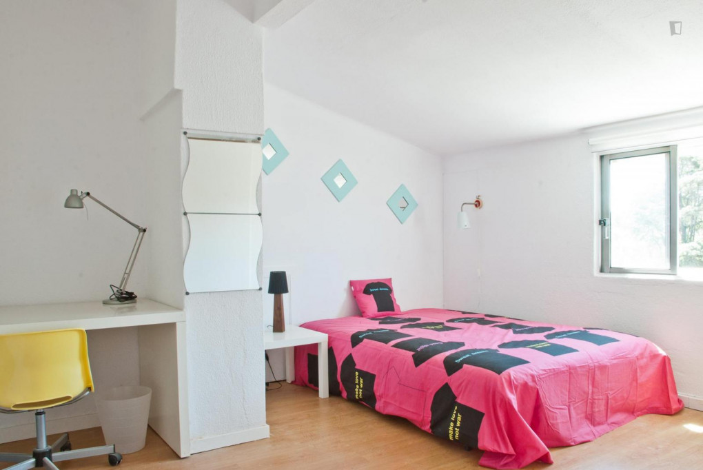 Spacious and well-equipped double bedroom in the attic in São Sebastião - Lisbonne - chambre - ImmoJeune