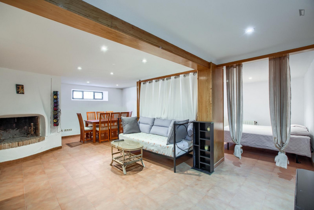 Nice Loft with kitchen, bath room, living room in a 6 bedroom flat - Madrid - chambre - ImmoJeune