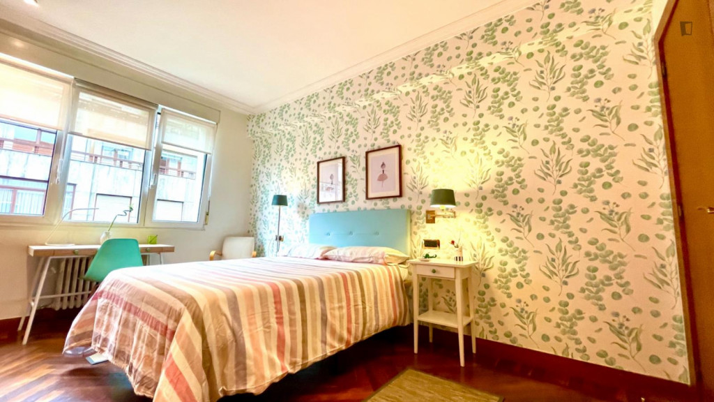 Wonderful double bedroom in a 6-bedroom apartment, in Indautxu - Bilbao - chambre - ImmoJeune