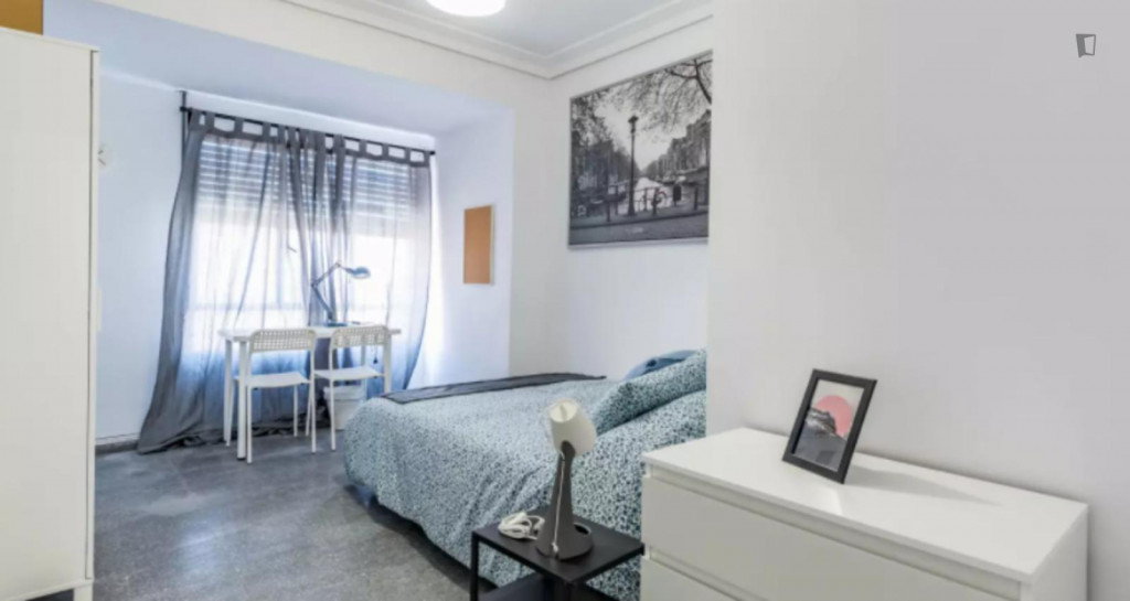 Welcoming double bedroom in a student flat, in Jaume Roig - Valence - chambre - ImmoJeune