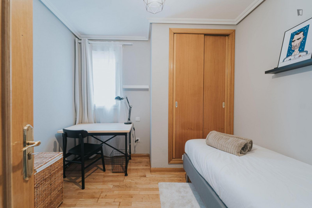 Ample single bedroom in a 4-bedroom apartment in the city center - Madrid - chambre - ImmoJeune