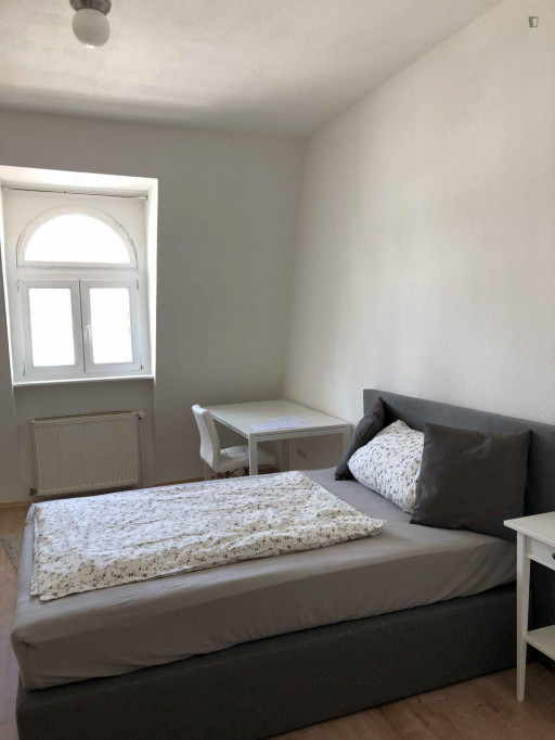 Practical single bedroom in a 4-bedroom apartment close to Frankfurt Central Station - Frankfurt am Main - chambre - ImmoJeune