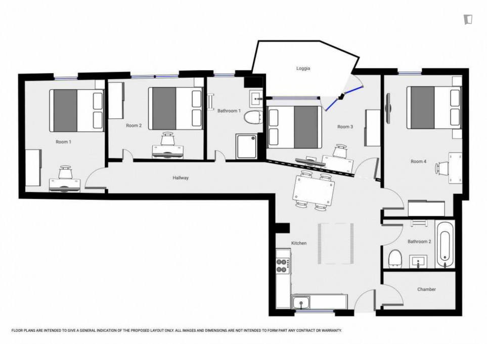 Warm single bedroom behind Munich Business School