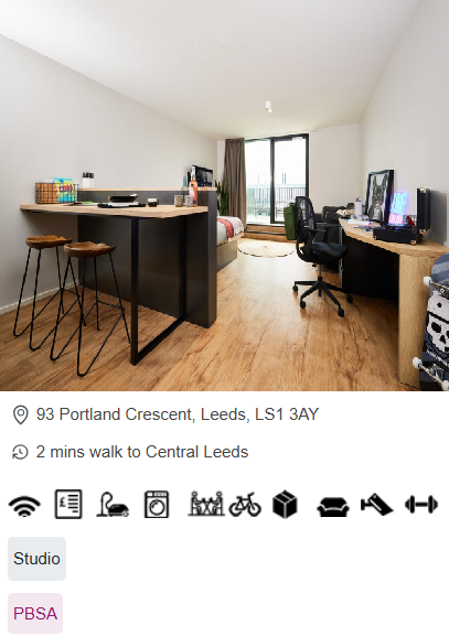 Portland Crescent Student Accommodation in Leeds City Centre