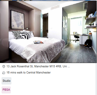 First Street Student Accommodation Student Studio Rooms in Manchester