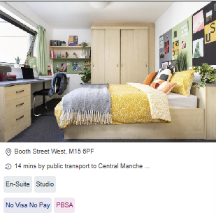 Sir Charles Groves Hall Student Studio Rooms in Manchester