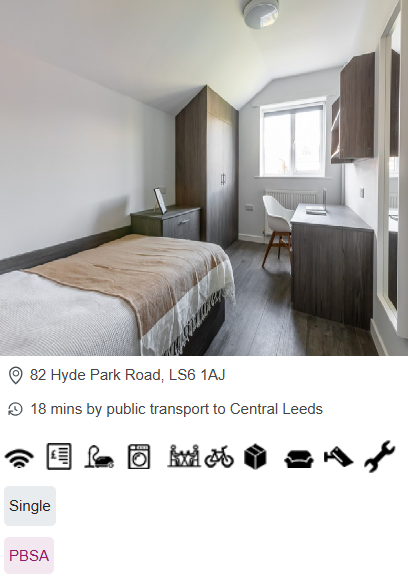 Hyde Park Road Single Room Student Accommodation in Leeds
