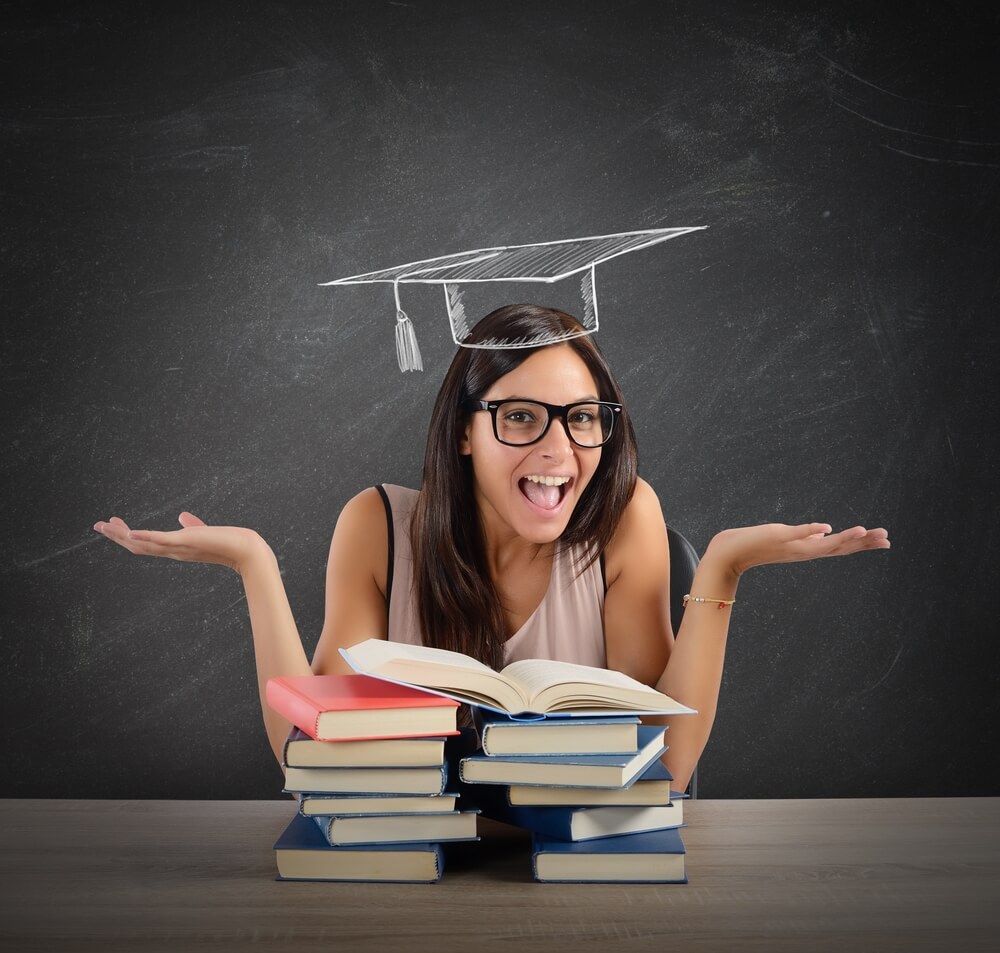 Student studying