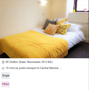 The Grafton Single Room Student Accommodation in Manchester