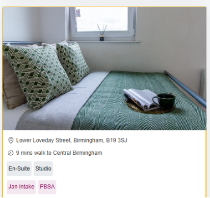 homes for students Canalside Student Studio Rooms in Birmingham