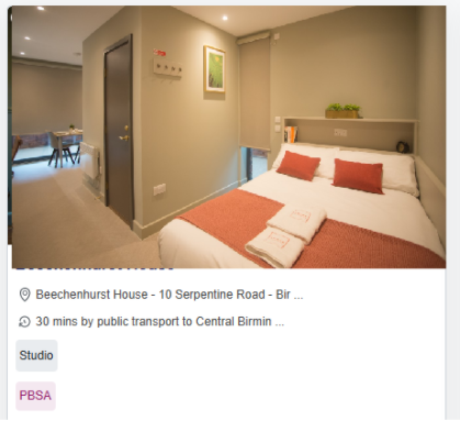 Beechenhurst House Student Studio Rooms in Birmingham