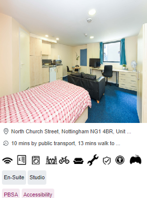Trinity Square Roost Student Studio Rooms in Nottingham