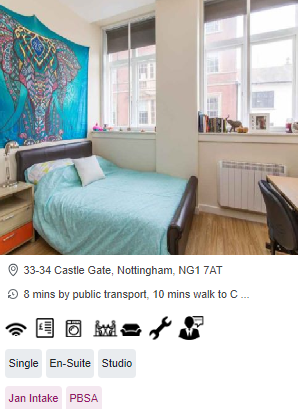 Castle Gate Haus Student Studio Rooms in Nottingham