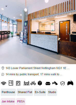 iQ Exchange Student Studio Rooms in Nottingham