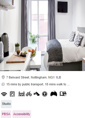 Lace Market Studios Wheelchair Accessible Student Accommodation in Nottingham