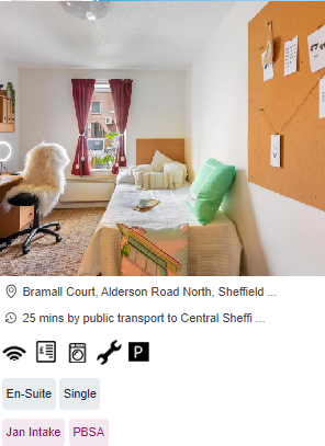 Bramall Court Single Room Student Accommodation in Sheffield