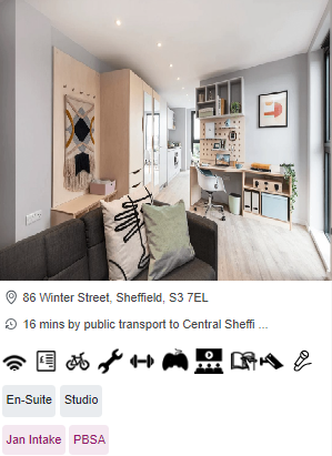 Hillside House Student Studio Rooms in Sheffield
