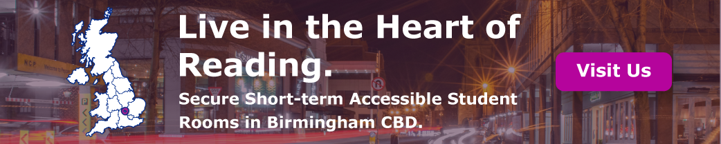 Live in the Heart of Reading. Secure Short-term Accessible Student Rooms in Reading CBD