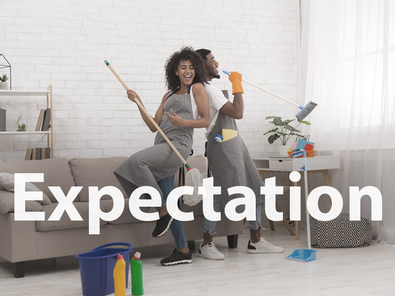 Cleaning with friends