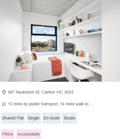  Scape Carlton Single Student Room Availability in Melbourne