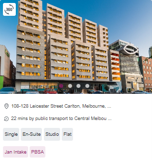  Student Village Melbourne Single Student Room Availability in Melbourne