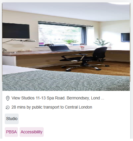 View Studios Wheelchair Accessible Student Accommodation in London