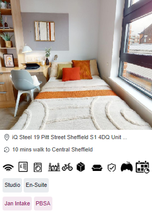 iQ Steel Furnished Student Accommodation in Sheffield