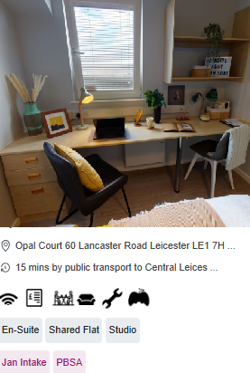 Opal Court Furnished Student Accommodation in Leicester