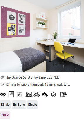 The Grange Single Room Student Accommodation in Leicester