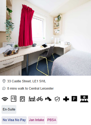 Castle Court Short-Term Student Accommodation in Leicester