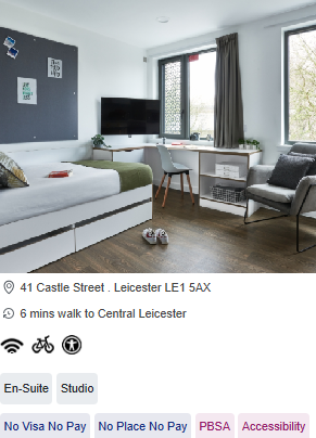 41 Castle Street Student Accommodation in Leicester City Centre