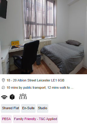 18 - 20 Albion Street Student Accommodation in Leicester City Centre
