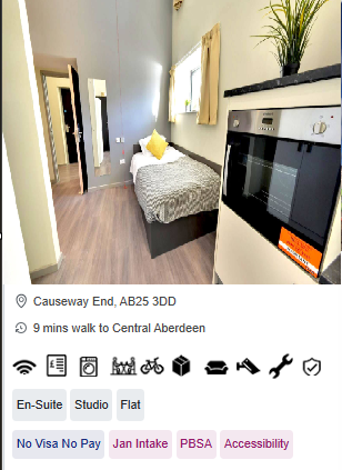 Causeway View Unite Short-Term Student Accommodation in Aberdeen