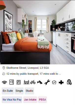 Grand Central Unite Student Studio Room in Liverpool