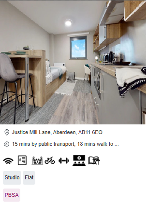 Justice Mill Studios 2+ Bedroom Student Accommodation in Aberdeen