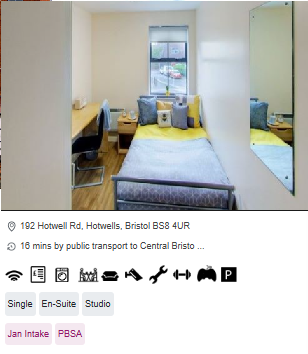 Hotwells House Single Room - Student Accommodation in Bristol