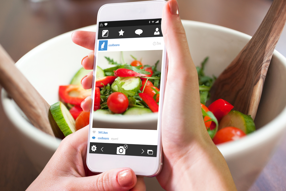 Taking a picture of a salad
