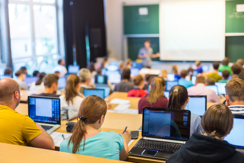 Student attending the IT session