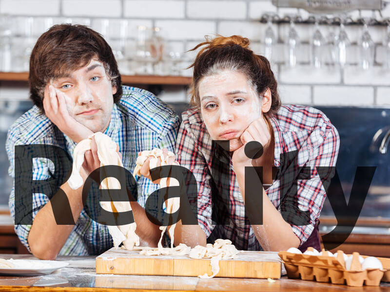 Students messing in the kitchen