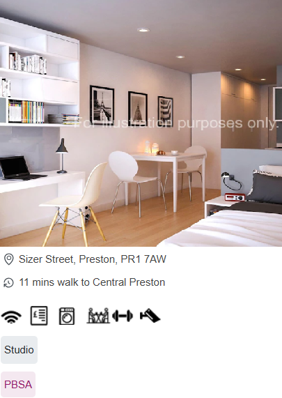 Sizer Court Student Accommodation in Preston City Centre