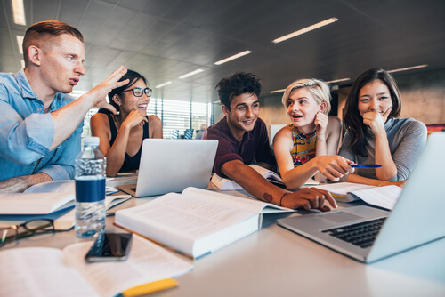 students working as a team in Australia