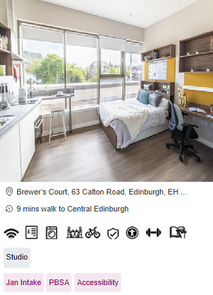Brewers Court Student Accommodation in Edinburgh City Centre