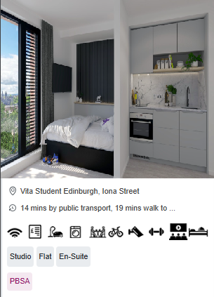 Iona Street Single Room Student Accommodation in Edinburgh