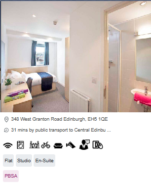 Edinburgh College Residence Student Studio Room in Edinburgh