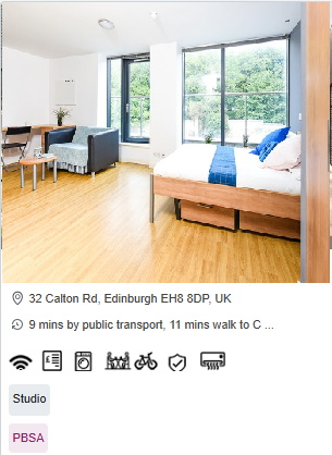 Panmure Court Roost Student Studio Room in Edinburgh
