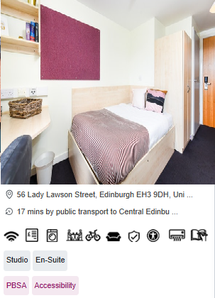 Portsburgh Court Roost Student Studio Room in Edinburgh